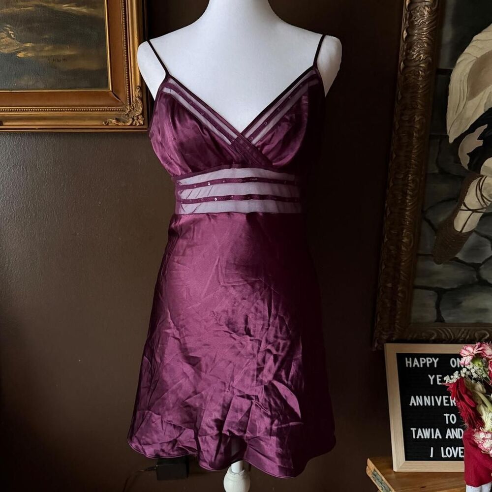 women's purple slip dress
